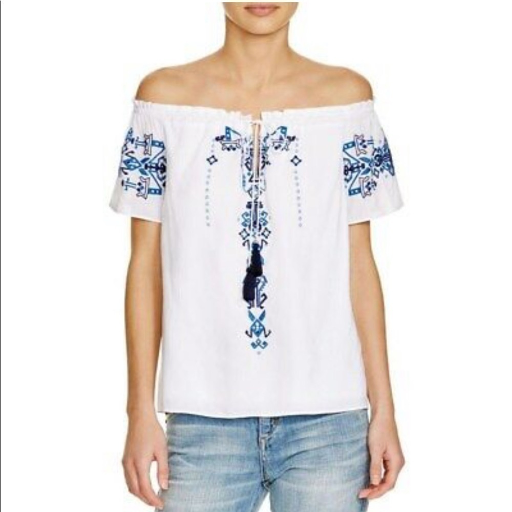 Parker Off Shoulder Embroidered Top